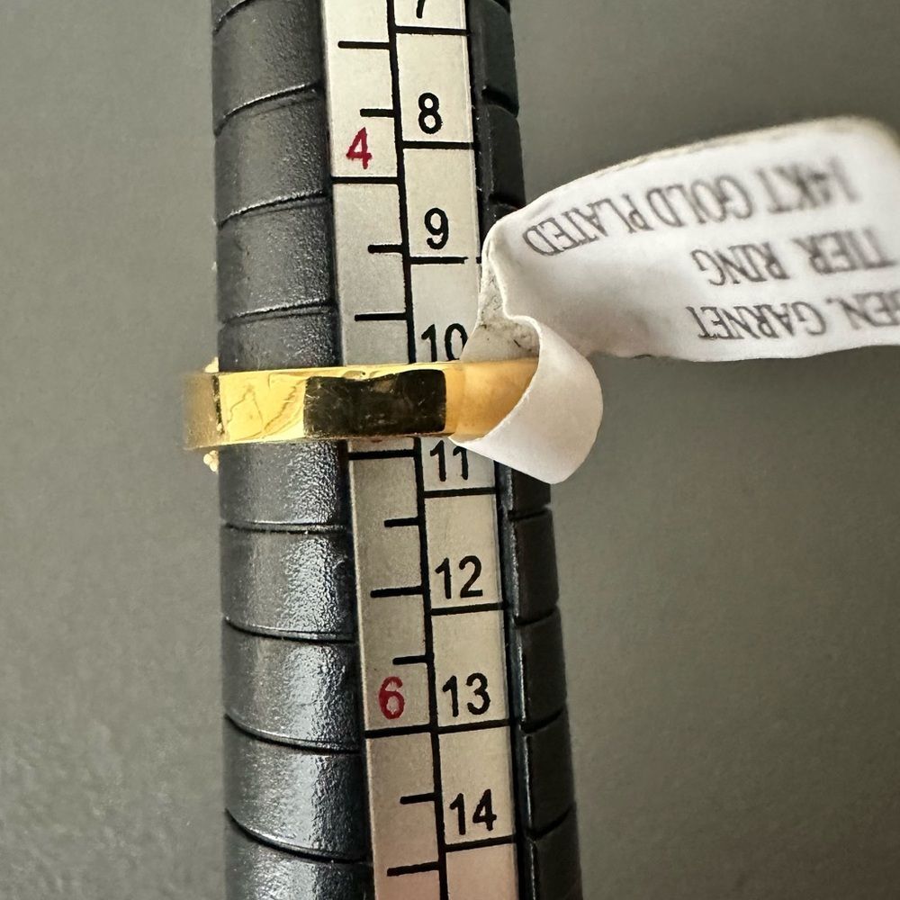 NWT Gen Garnet 14KT Gold Plated Tier Ring Size 5 - New - Picture 7 of 8